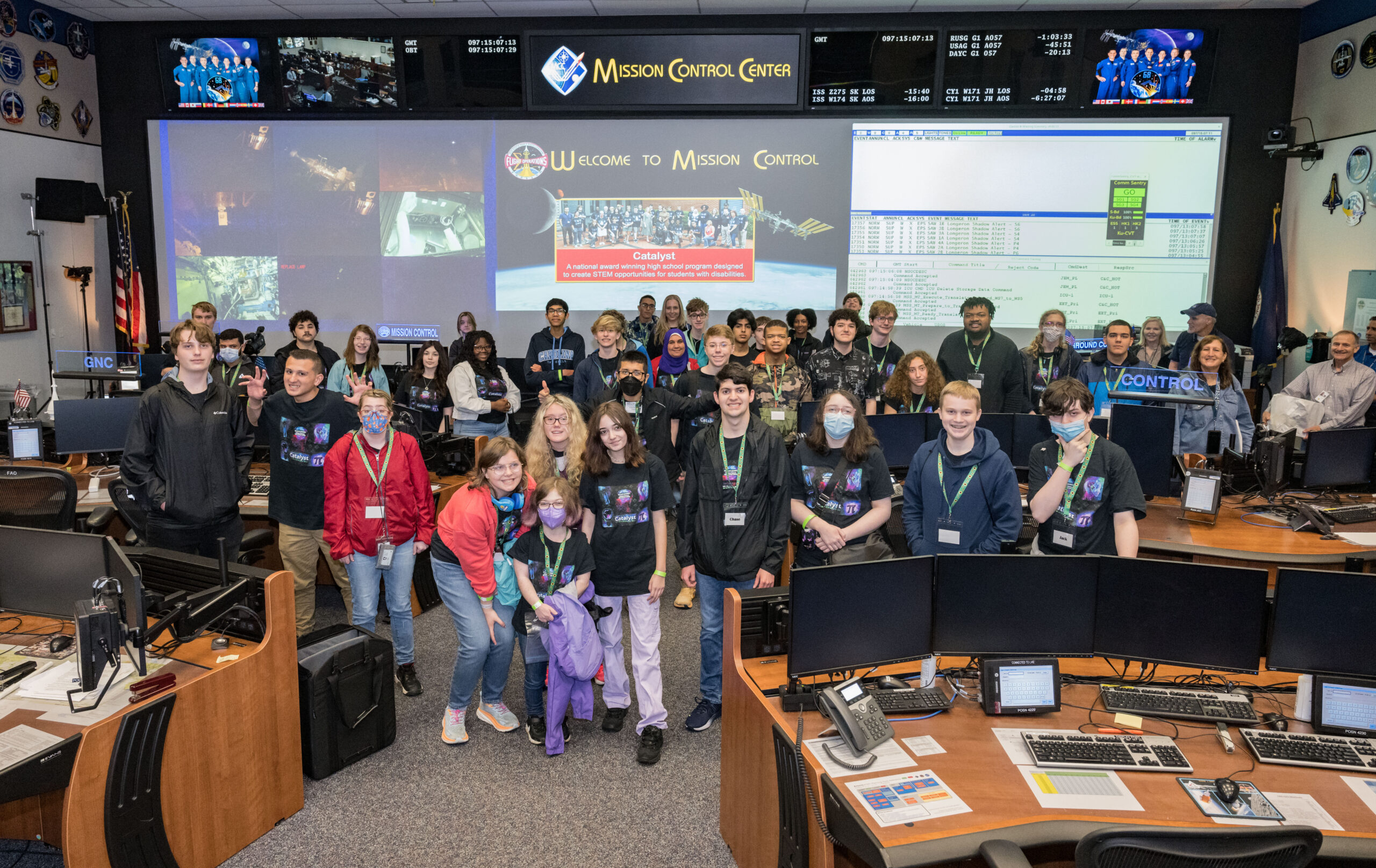 Image portray a group of students participating in the Catalyst program at NASA.